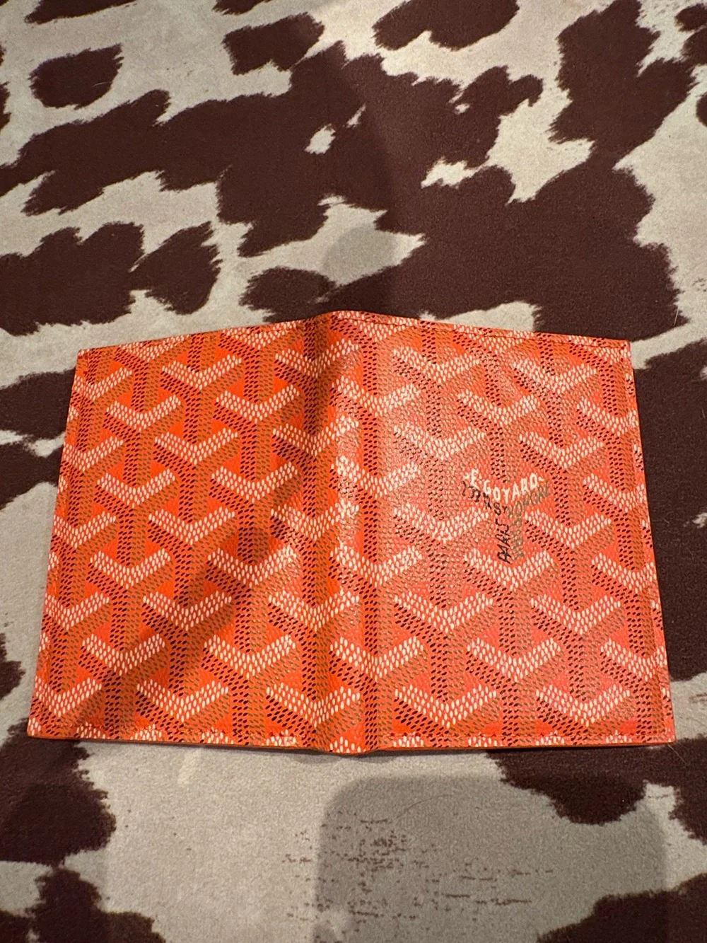 Goyard Orange Saint Sulpice Card Wallet / Slim Bifold Card Holder Made in France